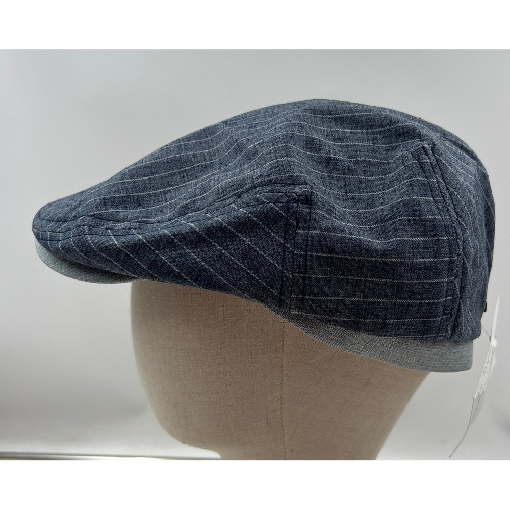Biltmore 1917 Flat Cap Men's Size Large Blue Pinstripe Ivy Driving Hat NWT